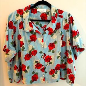 NWOT The Great the Trio Top in Western Rose print sz 3